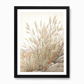 Fujibakama Japanese Silver Grass 3 Vintage Japanese Botanical Art Print