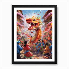 Dragon Dancing Chinese New Year 4 Art Print