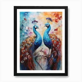Peacock Abstract Expressionism 1 Art Print