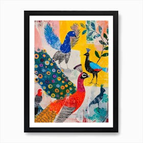 Birds Mixed Media Painting 1 Art Print