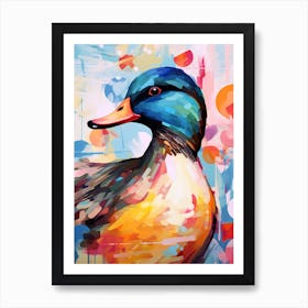 Bird Painting Collage Mallard Duck 2 Art Print