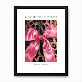 Leopard And Pink Bows 2 Pattern Poster Art Print