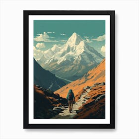 Great Himalaya Trail Nepal 2 Hiking Trail Landscape Art Print