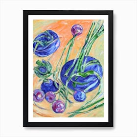 Scallions 2 Fauvist vegetable Art Print