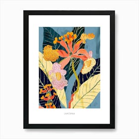 Colourful Flower Illustration Poster Lantana 1 Art Print