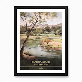 Ranthambore National Park India Watercolour 2 Art Print