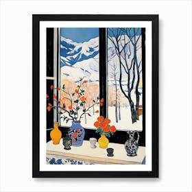 The Windowsill Of Aspen   Usa Snow Inspired By Matisse 2 Art Print