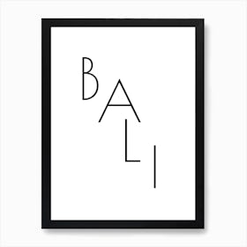 Bali Typography City Country Word Art Print