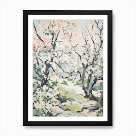 Cherry Trees Impasto Painting 3 Art Print