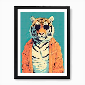 Tiger Illustrations Wearing A Sarong 4 Art Print