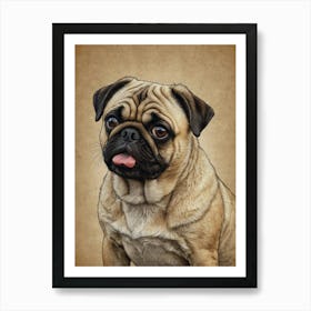 Pug Dog Art Print