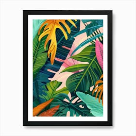 Tropical Leaves Background Art Print