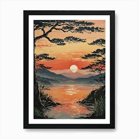 Sunset Over The Lake 1 Art Print