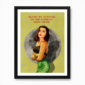 Moon Phase Retro Aesthetic Art Print