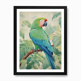 Ohara Koson Inspired Bird Painting Macaw 3 Art Print