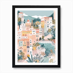 Amalfi Coast 2, Italy Illustration Art Print