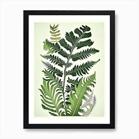 Polypodium Fern Vintage Botanical Poster Art Print