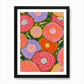 Zinnia Flowers Art Print