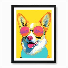 Corgi In Sunglasses 1 Art Print