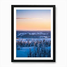 A Winter Scenario At The Heart Of The Arctic Where Pines And Wilderness Blend With The Serene Hues Art Print