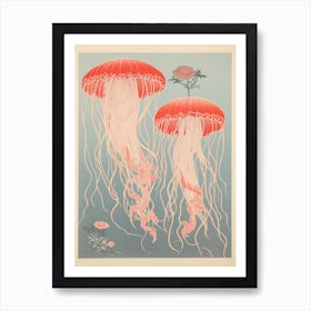 Irukandji Jellyfish Traditional Japanese Style 1 Art Print