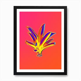 Neon Boat Lily Botanical in Hot Pink and Electric Blue n.0354 Art Print