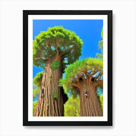 Two Trees In The Forest Art Print