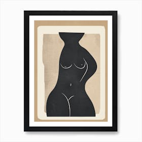 Modern Abstract Woman Body Vase Art Print