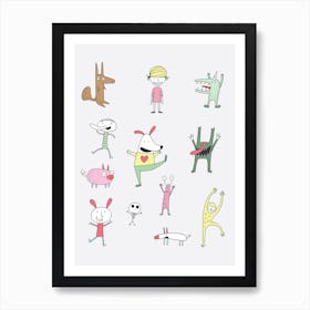 Doodle Monster Character Cartoon Funny Art Print