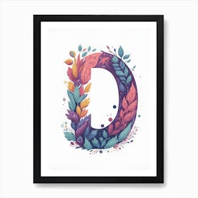 Colorful Letter D Illustration 50 Art Print