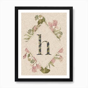 Floral Monogram H Art Print