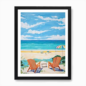 Cable Beach, Sydney, Australia, Matisse And Rousseau Style 4 Art Print