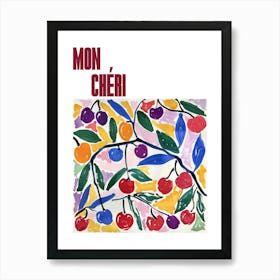 Mon Cheri Poster Cherries Matisse Style 6 Póster