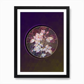 Abstract Pink Bourbon Roses Mosaic Botanical Illustration Art Print