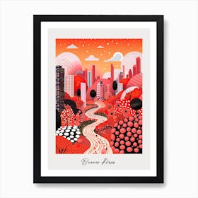 Poster Of Buenos Aires, Illustration In The Style Of Pop Art 2 Art Print