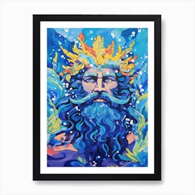 Poseidon Pop Art 9 Art Print