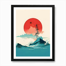 Sunset Over The Ocean 20 Art Print