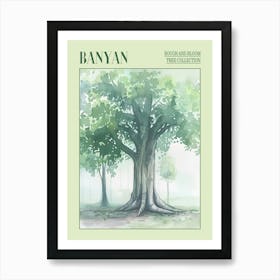 Banyan Tree Atmospheric Watercolour Painting 5 Poster Art Print