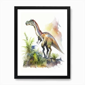 Aucasaurus 1 Watercolour Dinosaur Art Print