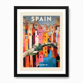 Girona Spain 3 Fauvist Painting  Travel Poster Art Print