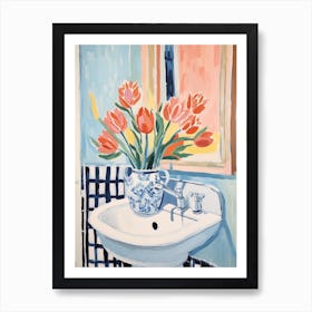 A Vase With Tulip, Flower Bouquet 3 Art Print