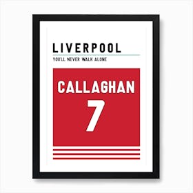 Ian Callaghan  Liverpool Jersey Art Print