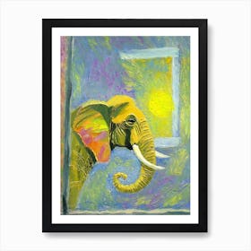 Elephant In The Window 1 Art Print