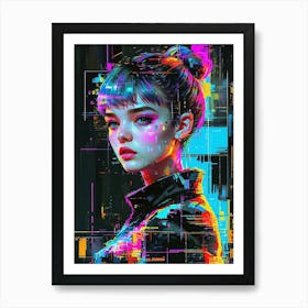 Cyberpunk Girl Art Print