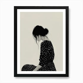 Black And White Polka Dot Art Print