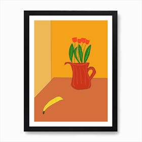 Flowers & fruit Art Print