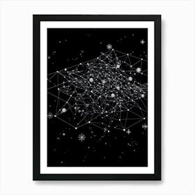 An Intricately Designed Vector Illustration Showcasing An Abstract Polygon Network Embodying Both T (2) Art Print