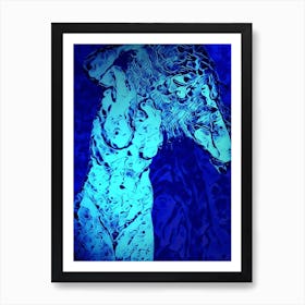 Blue Nude Woman Art Print