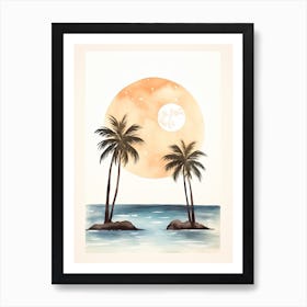 Watercolour Of Ka Anapali Beach   Maui Hawaii Usa 3 Art Print