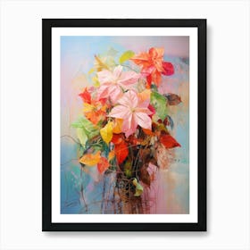 Abstract Flower Painting Poinsettia 1 Art Print